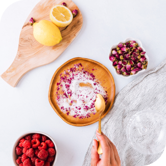 c&h granulated sugar mixed with flower petals