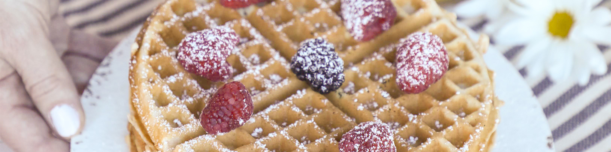Waffles with Spiced Brown Sugar Syrup