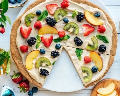 Dessert Pizza with Brown Sugar Cookie Crust