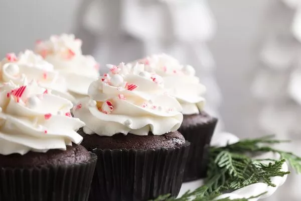 Peppermint Hot Chocolate Cupcakes