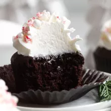 Peppermint Hot Chocolate Cupcakes
