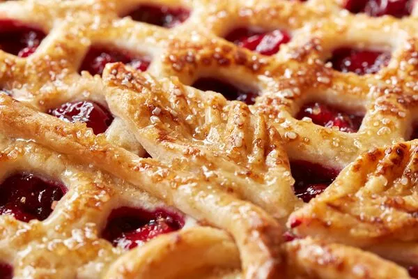 cranberry pie baked with c&h granulated sugar from easy baking tub