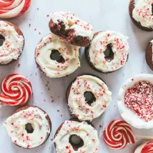 Chocolate Baked Donuts with Peppermint Icing