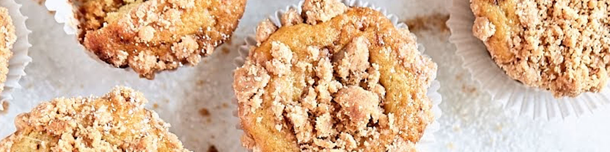 snickerdoodle crumb muffins baked with c&h light brown sugar and granulated sugar