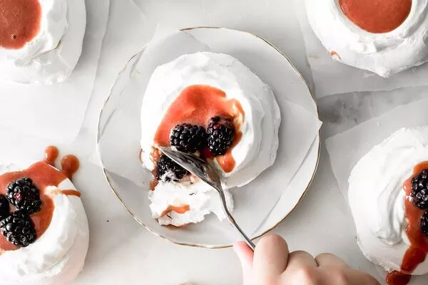 Petite Blood Orange Curd Meringues