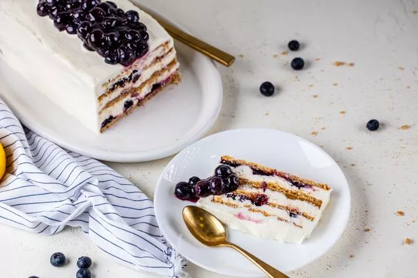 Lemon Blueberry Ice Box Cake