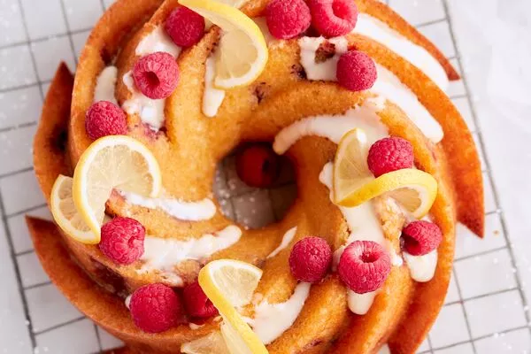 Raspberry Lemon Almond Bundt Cake