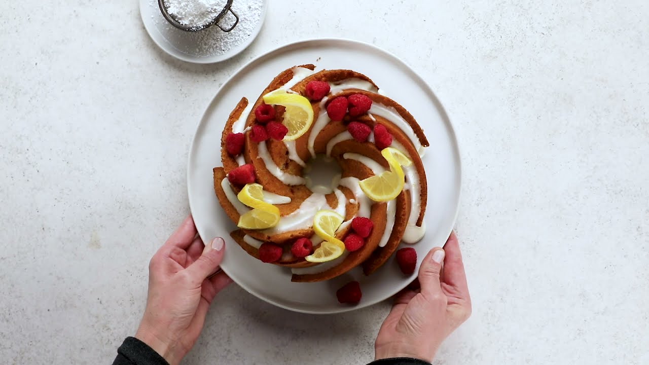 Raspberry Lemon Almond Bundt Cake