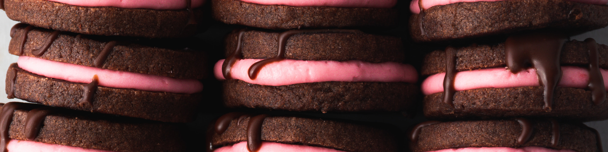 Chocolate Strawberry Cookie Sandwiches