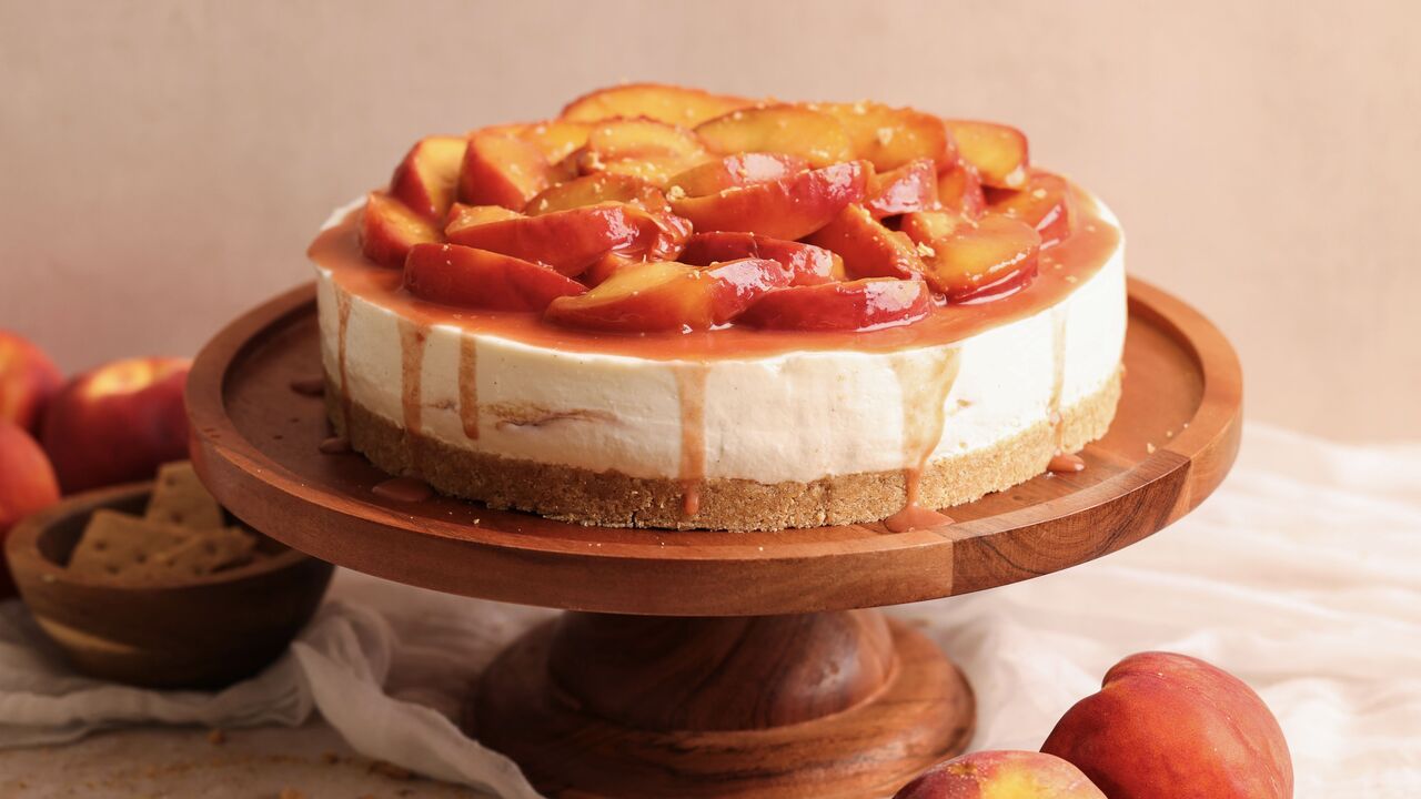 No Bake Peach Cheesecake