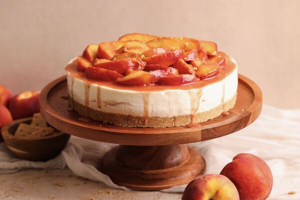no bake peach cheesecake