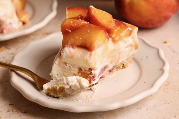 no bake peach cheesecake