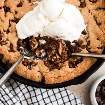 Brown Butter Chocolate Chip Skillet Cookie