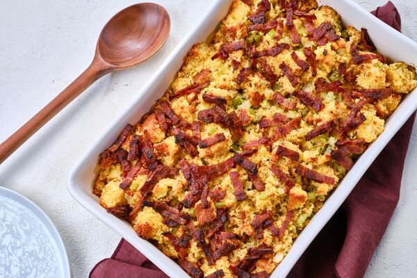 cornbread stuffing made with c&h light brown sugar