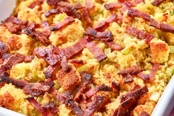 cornbread stuffing made with c&h light brown sugar