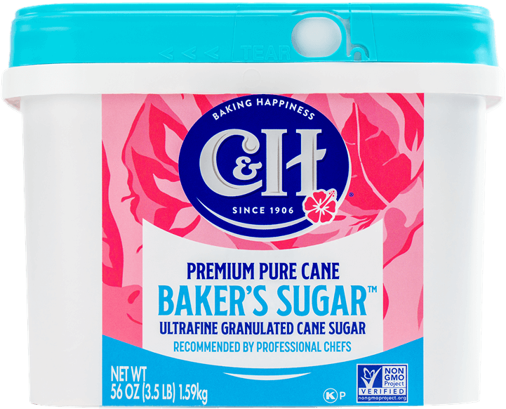 A tub of C&H® Baker's Sugar