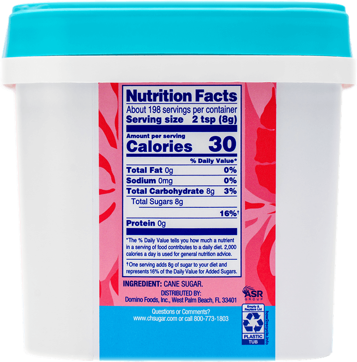 A tub of C&H® Baker's Sugar