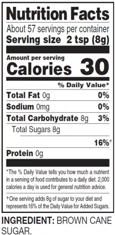 c&h light brown sugar nutrition facts