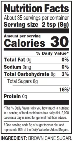 c&h dark brown sugar nutrition facts