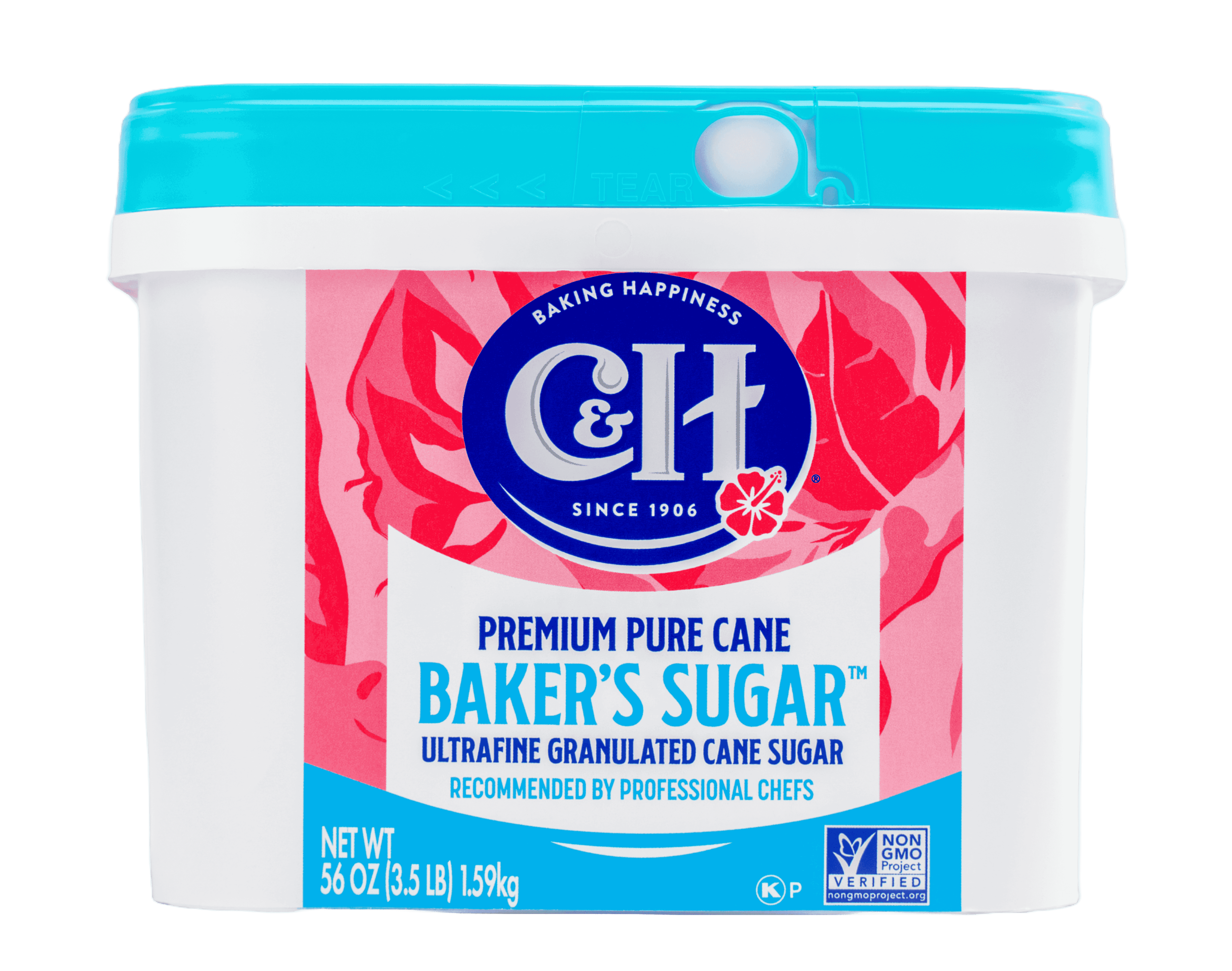 A tub of C&H® Baker's Sugar